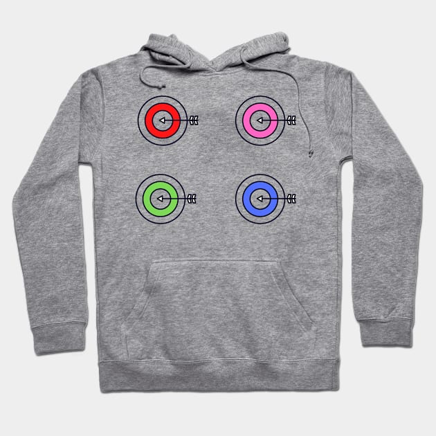 red pink blue green archery design Hoodie by creatilory